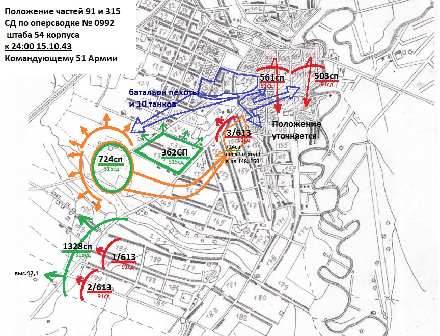 5=Полож частей 91 и 315сд (54СК)  по докладу в 51 Армию на 24.00 15.10.43.jpg