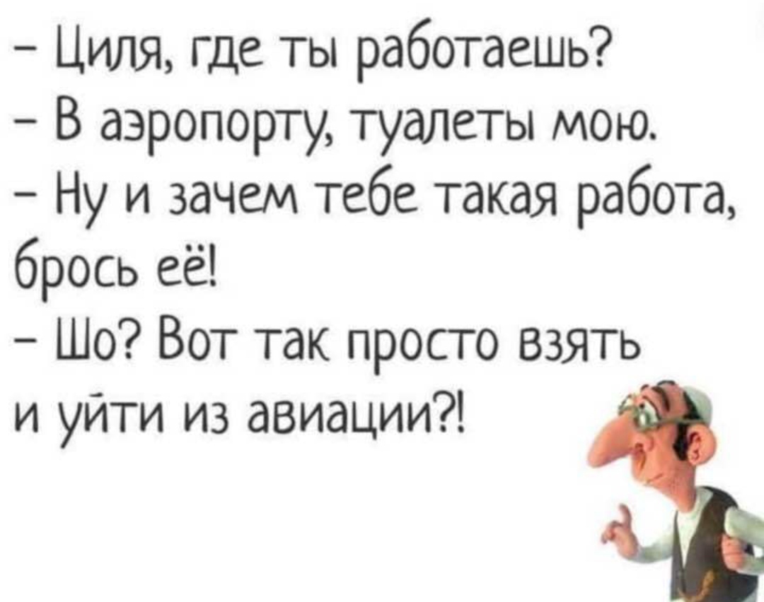 Анекдот уходи. Уйти из авиации анекдот. анекдот про авиацию и уборщицу.