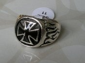 перстень стальной крест