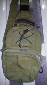 Рюкзак-сумка тактический однолямочный со стропами MOLLE,олива.