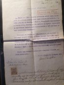 Долговая расписка с фискальными марками разного номинала,1929 г.Польша