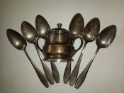 Набор ложек и сахарница Kriegsmarine со свастикой