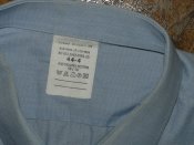 Рубашка голубаяя, лётная Бельгия size 44/4 на 52 р. 50% хлопок 50% полиэстер