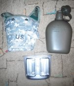 Фляга US 1 литр с подфляжником в комплектном термочехле ACU!