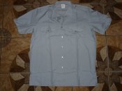 Рубашка короткий рукав полиция Швейцария size 44/17/52р. серо-голубая склад.
