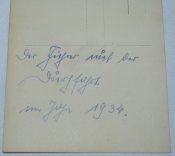 Почтовая карточка 1934 г.  Адольф Гитлер.