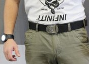 Тактический брючной ремень Слава Украине с пряжкой tactical black (Slava black)