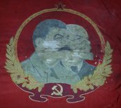 знамя со сталиным-лениным  одесская железная дорога