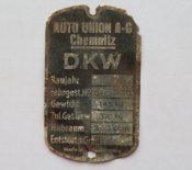 Основная шильда DKW NZ 350(1942 год) с 1 грн!