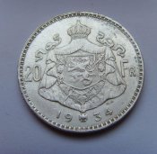 20 франков. Бельгия 1934г. Ag.jpg