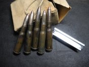 Макеты патронов 7,62х54R с пулей Кутового в родной обойме и упаковке.