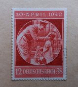 Почтовая марка, рейх. 51-й год рождения Гитлера