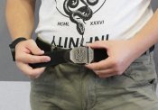 Тактический брючной ремень Слава Украине с пряжкой tactical black (Slava black)