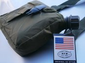 Фляга US bottle 1,89 л армейская американского типа с чехлом, тёмно-зелёная MFH Германия.