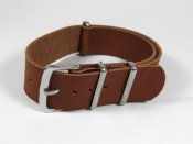 "Натівський" шкіряний ремінець для годинника коричневий