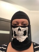 Балаклава черная с принтом.Череп на принте.Блиц.
