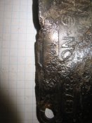 Металлическая табличка номерная к  40-мм  зенитной пушке М-1 «Bofors»  1943г