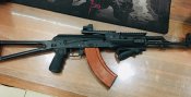 Карабин Маяк МКМ-072СБ АКМС 7,62х39 боковой приклад, обвесы FAB, коллиматорный  прицел Vector Optics