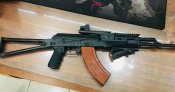 Карабин Маяк МКМ-072СБ АКМС 7,62х39 боковой приклад, обвесы FAB, коллиматорный  прицел Vector Optics