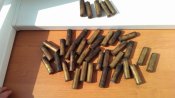 Латуные стреляные гильзы 12 кл. 35 штук и 2 шт 16 кл. всего 37 штук