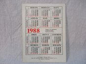 Карманный календарик 1988 г