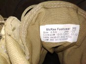 Берцы армия США летние облегченные песочные (пустынка) McRae Footwear. р.8.5W (лот №4)