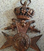 Бавария:Крест военных заслуг с мечами и короной 3-го класса+документ