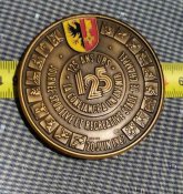 Настольная медаль Швейцарии Женева Шампель 140 грамм.