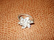 Серебряное кольцо перстень Эдельвейс серебро 925 с цирконами