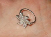 Серебряное кольцо перстень Эдельвейс серебро 925 с цирконами