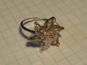 Серебряное кольцо перстень Эдельвейс серебро 925 с цирконами
