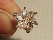 Серебряное кольцо перстень Эдельвейс серебро 925 с цирконами
