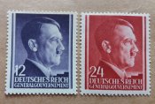 Почтовые марки генерал-губернаторства Польша (2 шт). Гитлер