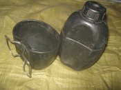 Фляга с чашкой пластиковая М58 армии Великобритании. Б/у №1