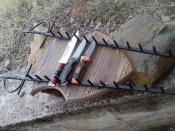 Декоративная настенная ножевая подставка на 12 мест...
