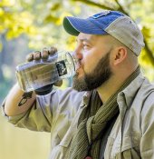 Фляга Helikon-Tex Tritan™ Bottle Wide Mouth, колір Smoked, обєм 1 літр. Новий товар.
