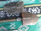 Двухсоставная военная складная лопатка армии Австри. Оригинал, с чехлом. (лот №8)