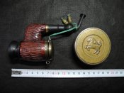 Вещи немецкого солдата ПМВ-ВМВ (трубка, табакерка, карточка).