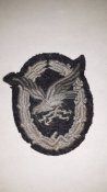 Знак бортмеханика и бортинженера Fliegerschützenabzeichen für Bordschützen . 3 Рейх. Оригинал.