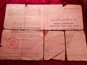 Благодарность И.В. Сталина и медали и доки разные