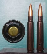 Итальянский патрон 8х59 Breda M35. Стальная гильза (!) 1943 год.