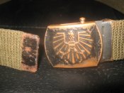 Ремень брючной олива текстиль с метал.пряжкой Bundesheer. Австрия. Длина 108см (лот №6)
