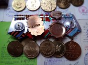 Медали на женщину "Участнику боев на границе" 86