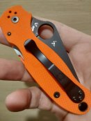 Spyderco para3 cts-xhp orange g-10