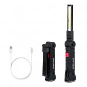 Фонарик портативный(светодиодный, раскладной, пять режимов и два цвета). USB. Блиц.