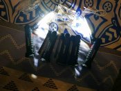Фонарик портативный(светодиодный, раскладной, пять режимов и два цвета). USB. Блиц.