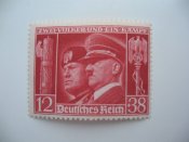 Марка Германо-итальянский военный союз Гитлер Мусолини 1941 год