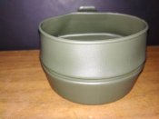 Военная складная пластиковая кружка Wildo Fold-A-Cup. Олива. Чашка-миска объём 200 ml (лот №4)