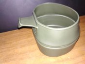 Военная складная пластиковая кружка Wildo Fold-A-Cup. Олива. Чашка-миска объём 200 ml (лот №4)