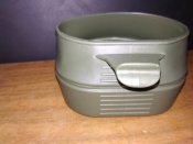 Военная складная пластиковая кружка Wildo Fold-A-Cup. Олива. Чашка-миска объём 200 ml (лот №4)